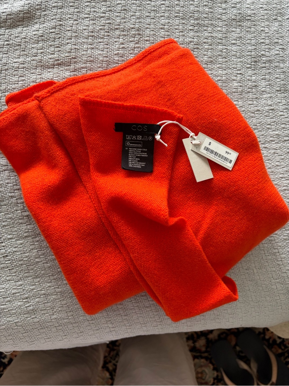 COS Women's Vibrant Orange Crewneck Sweater